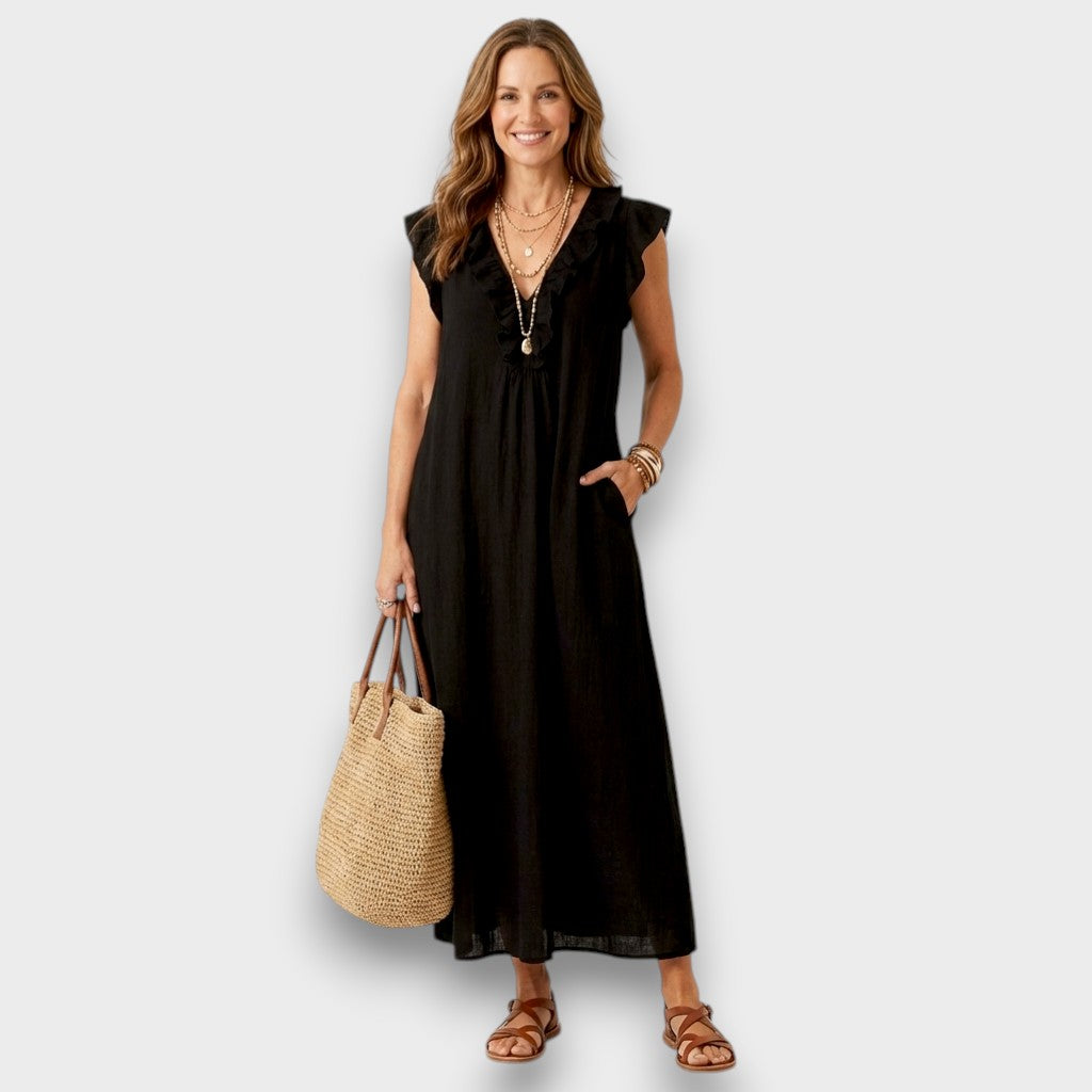 Maya | Elegante Maxi Abito Donna con Ricamo Floreale - Abiti Cerimonia Donna 6