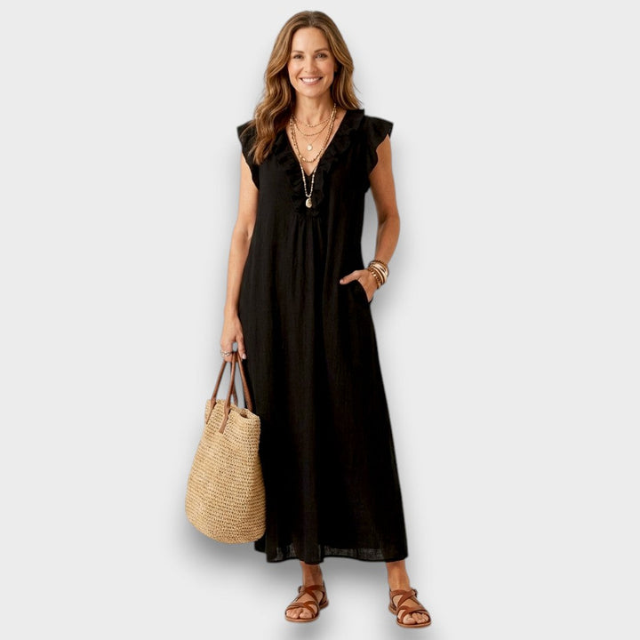 Maya | Elegante Maxi Abito Donna con Ricamo Floreale - Abiti Cerimonia Donna 6
