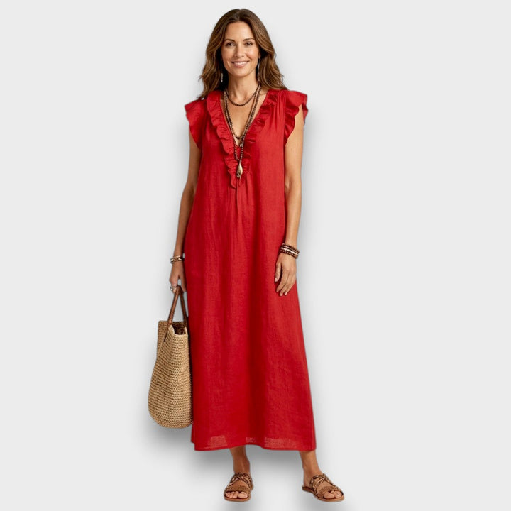 Maya | Elegante Maxi Abito Donna con Ricamo Floreale - Abiti Cerimonia Donna 8