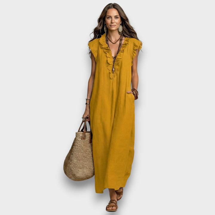 Maya | Elegante Maxi Abito Donna con Ricamo Floreale - Abiti Cerimonia Donna 9