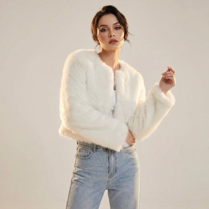 Mia | Cardigan corto da donna in pelliccia sintetica 1