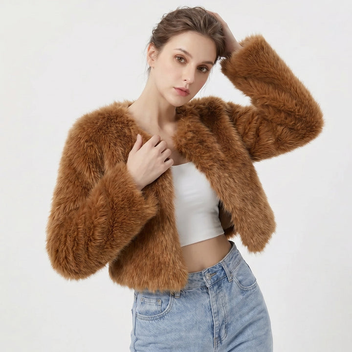 Mia | Cardigan corto da donna in pelliccia sintetica 3