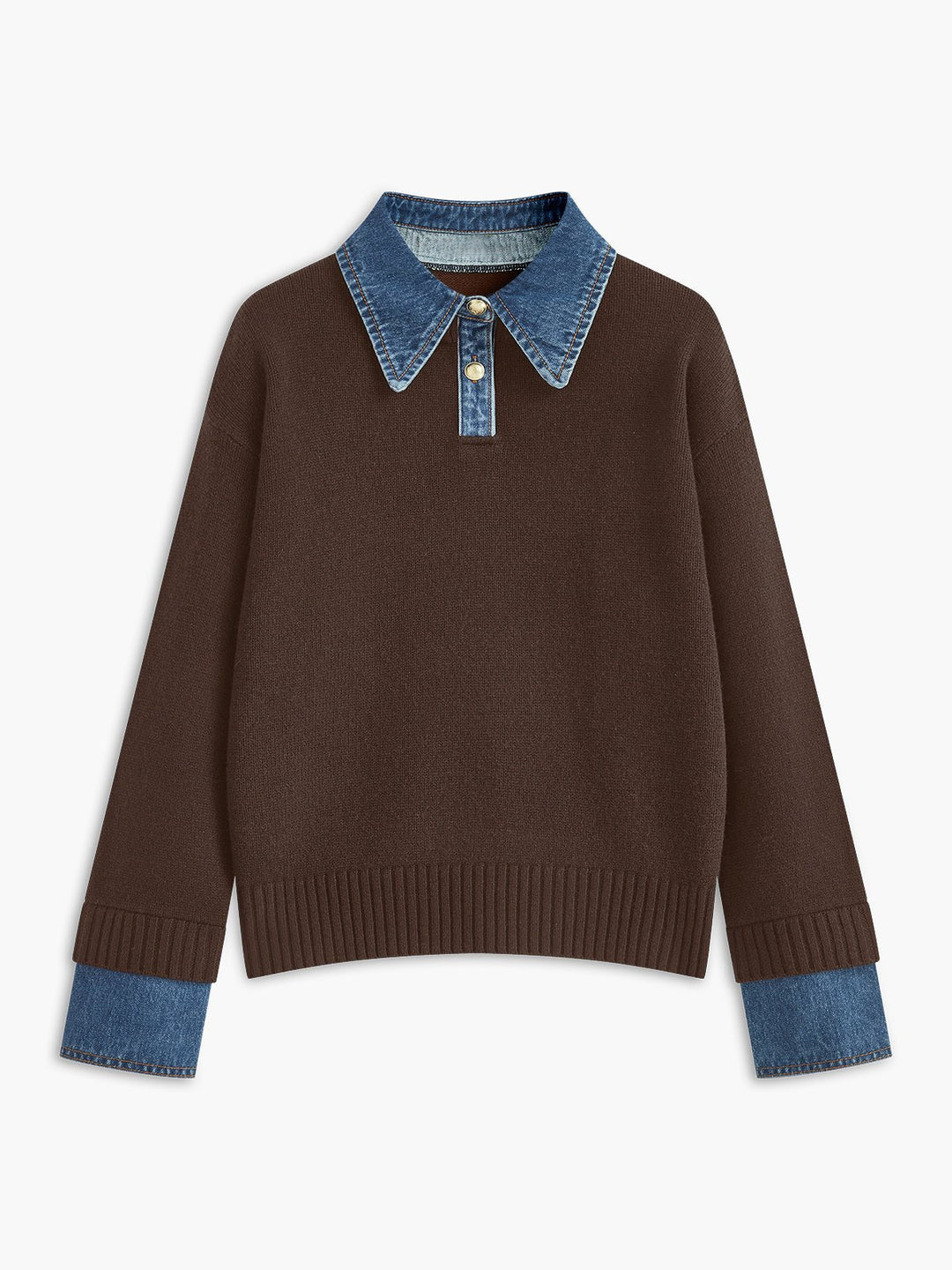 Mia | Maglione polo da donna con colletto in denim 7