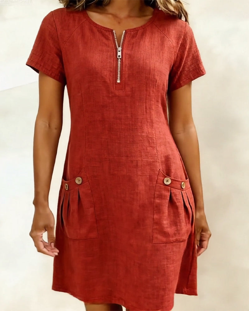 Mila | Elegante Abito Donna Tubino con Cerniera e Linea ad A 7