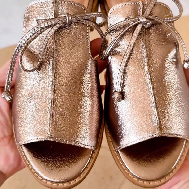 Mila | Eleganti e Comodi Sandali da Donna in Pelle Metallizzata con Cinturino Regolabile 2