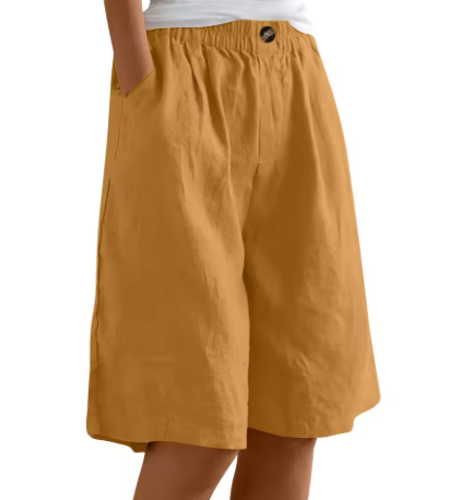 Mila | Pantaloni Corti Donna Oversize Comodi in Cotone Leggero Estivi 12