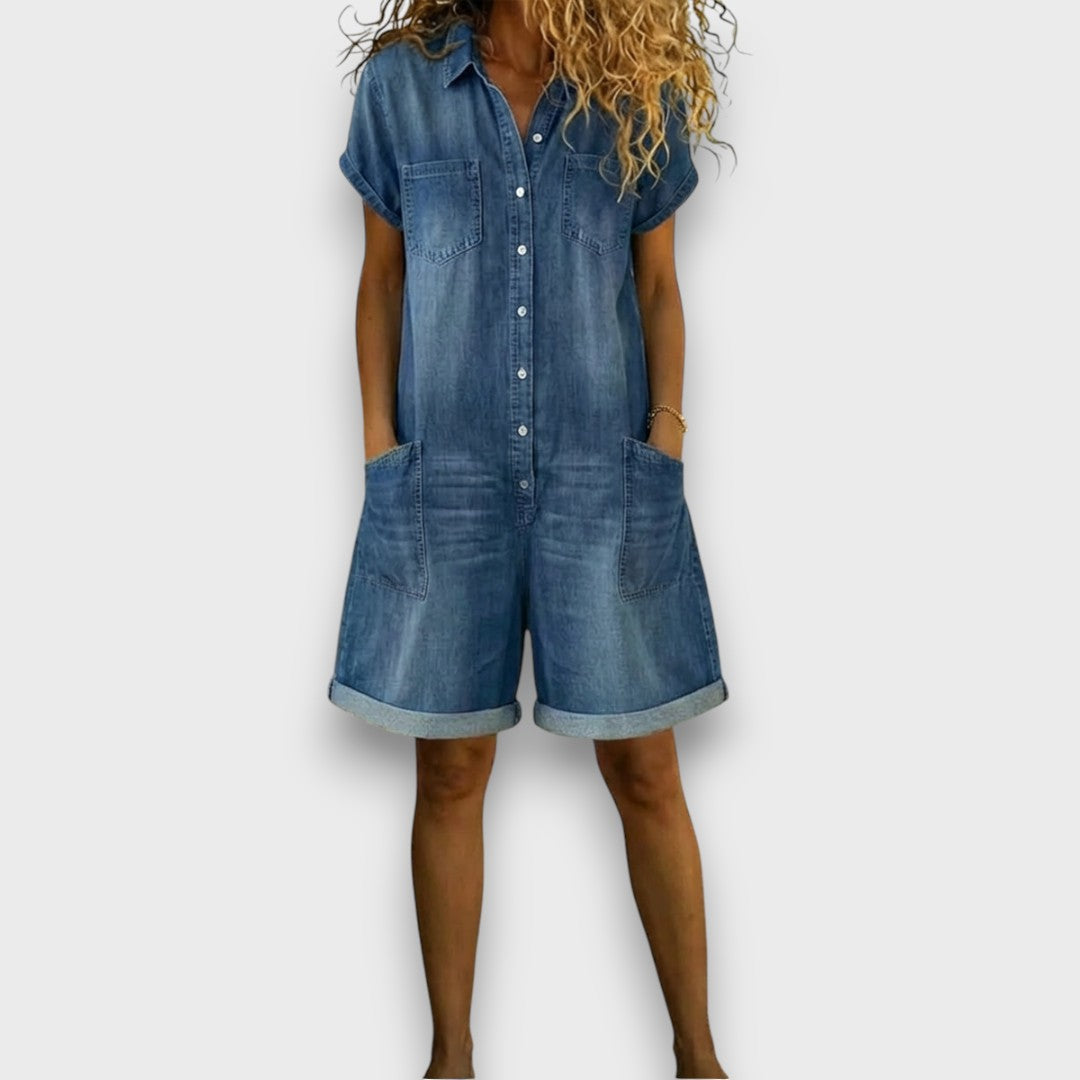 Mila | Tuta Donna Denim Estiva Ampia Comoda per Ogni Occasione 0