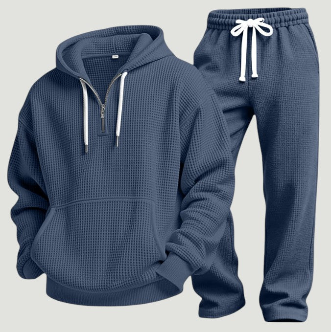 Milan | Elegante e Traspirante Set Loungewear in Maglia Waffle con Felpa e Pantaloni 6