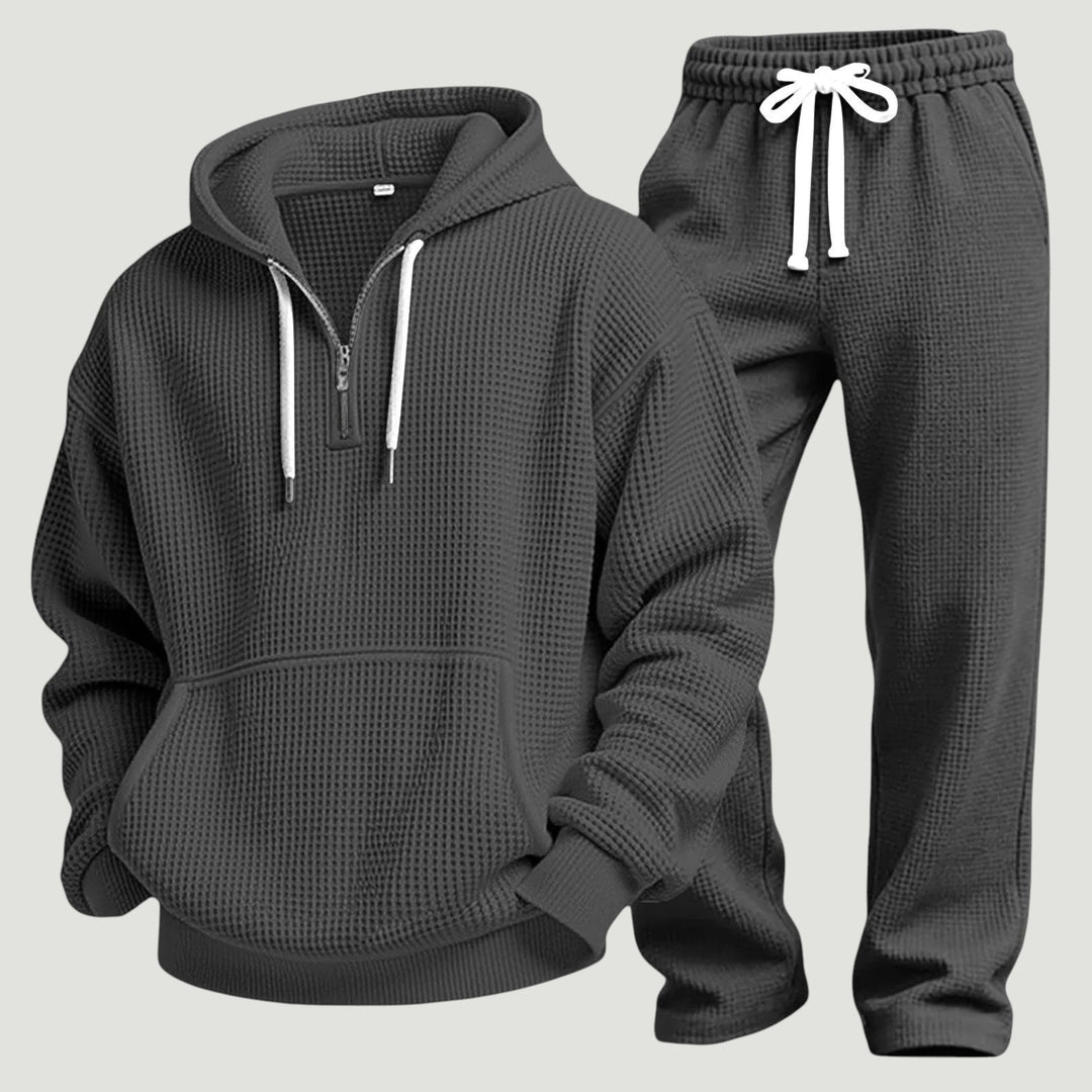 Milan | Elegante e Traspirante Set Loungewear in Maglia Waffle con Felpa e Pantaloni 8