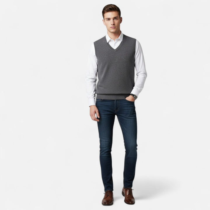 Milano | Gilet da uomo classico e comodo in lana merino 1