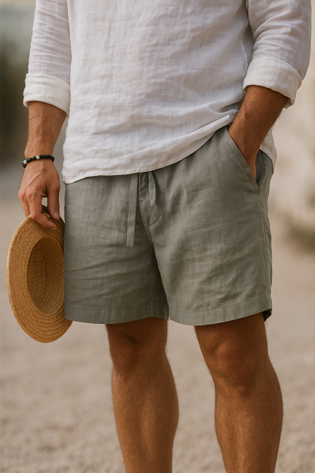 Milano | Pantaloncini da uomo in cotone e lino 5