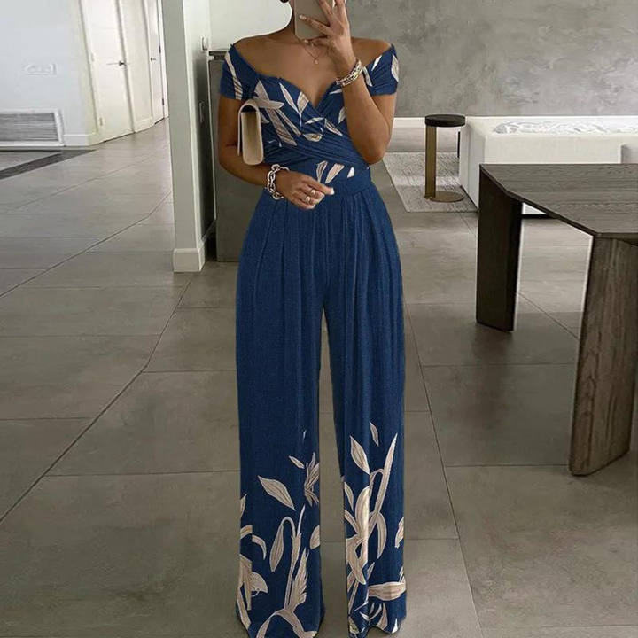 Milo | Elegante Tuta Donna Floreale con Silhouette Palazzo e Spalle Scoperte 0