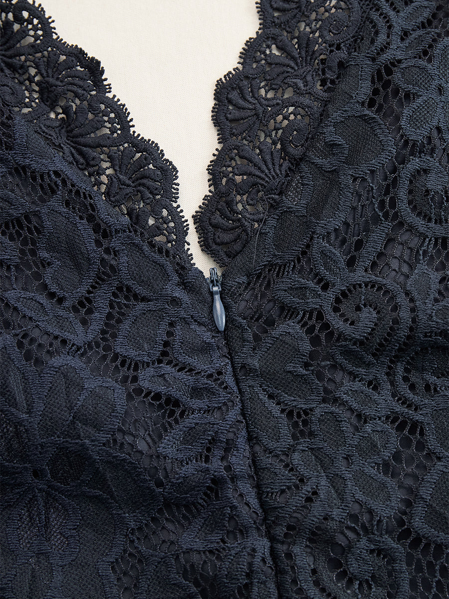 Mira | Abito Midi Elegante da Donna – Design Senza Maniche e Dettagli in Pizzo 4