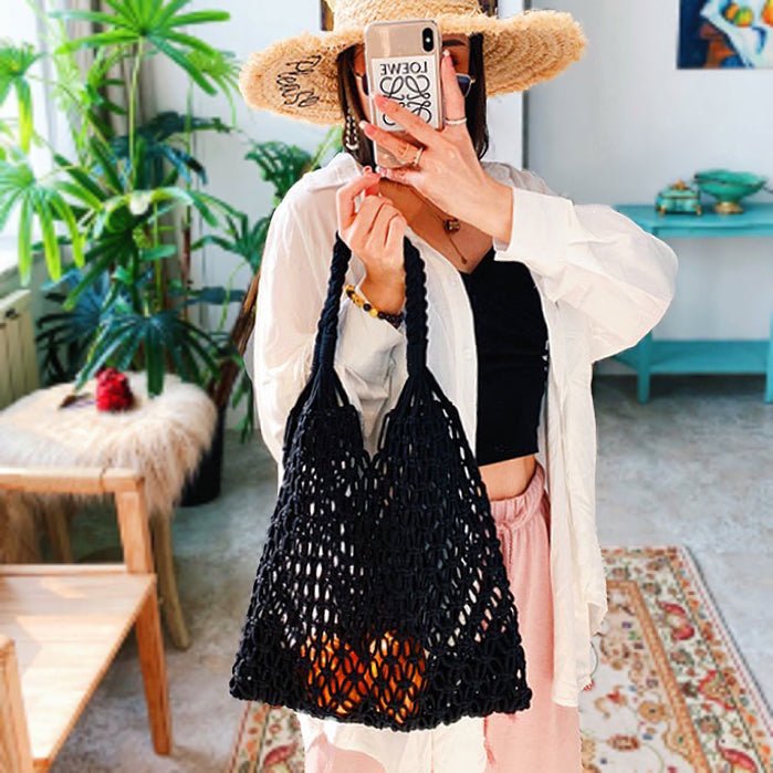 Mira | Borsa tote in macramè realizzata a mano con corda di cotone 2