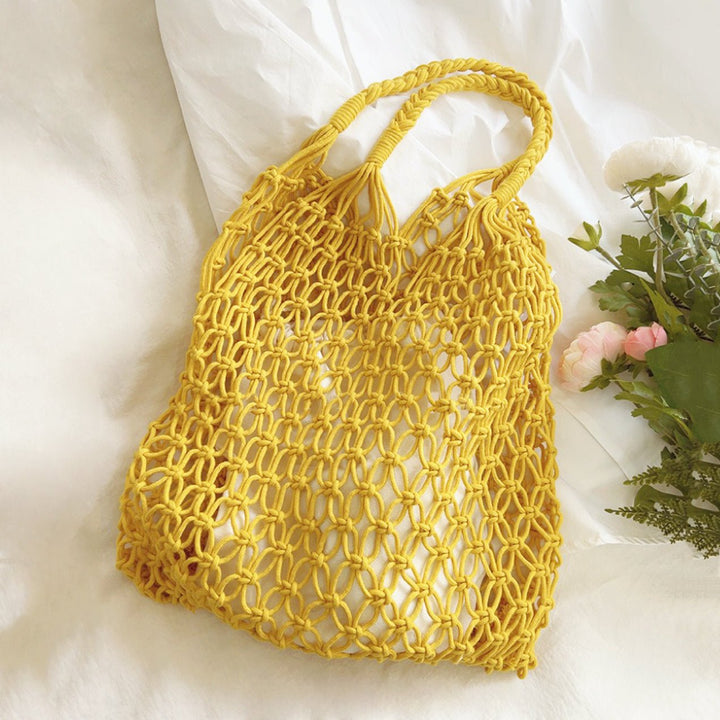 Mira | Borsa tote in macramè realizzata a mano con corda di cotone 3