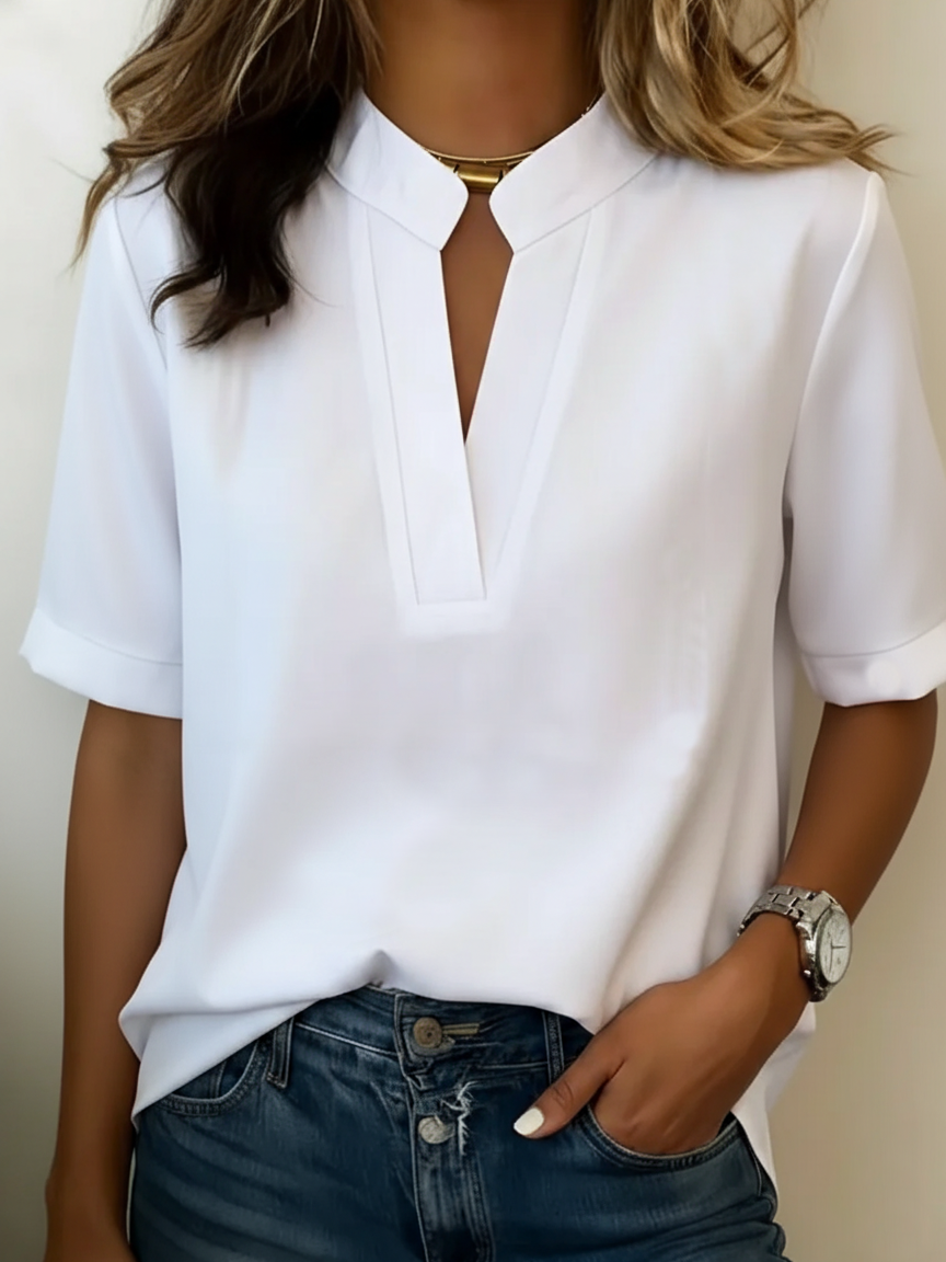Mira | Elegante Blusa Donna in Cotone Leggero con Scollo a V per l'Estate 6