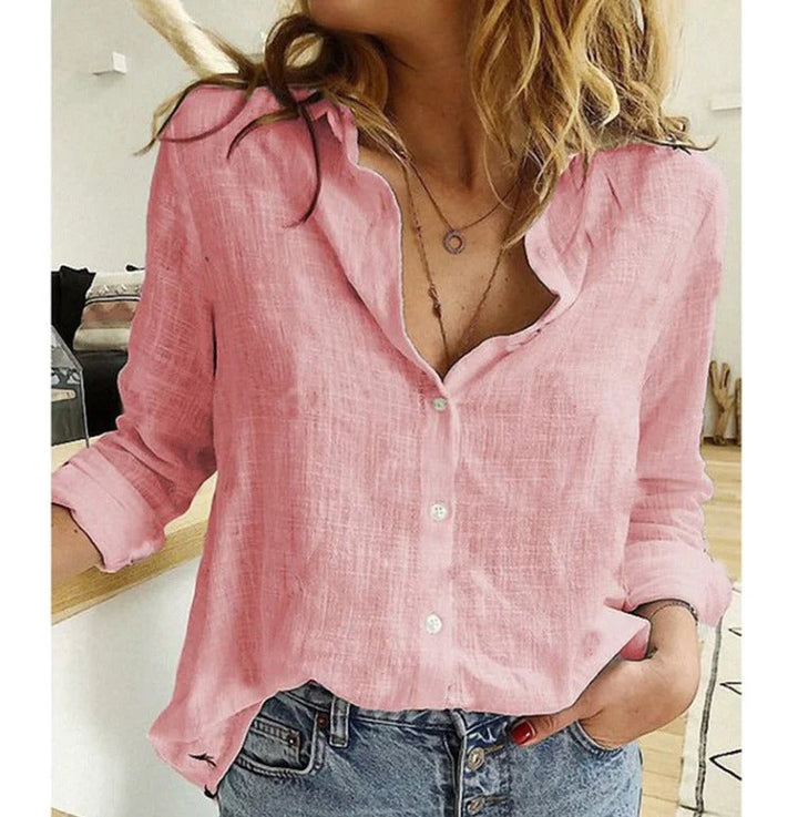 Mira | Elegante Camicia a Maniche Lunghe con Scollo a V per Ogni Occasione 4