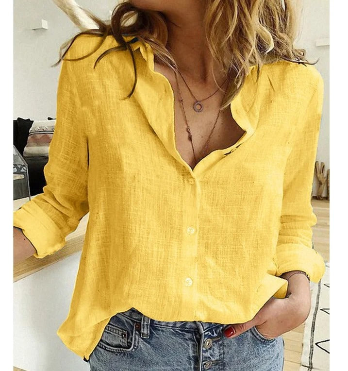 Mira | Elegante Camicia a Maniche Lunghe con Scollo a V per Ogni Occasione 5