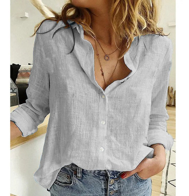 Mira | Elegante Camicia a Maniche Lunghe con Scollo a V per Ogni Occasione 7