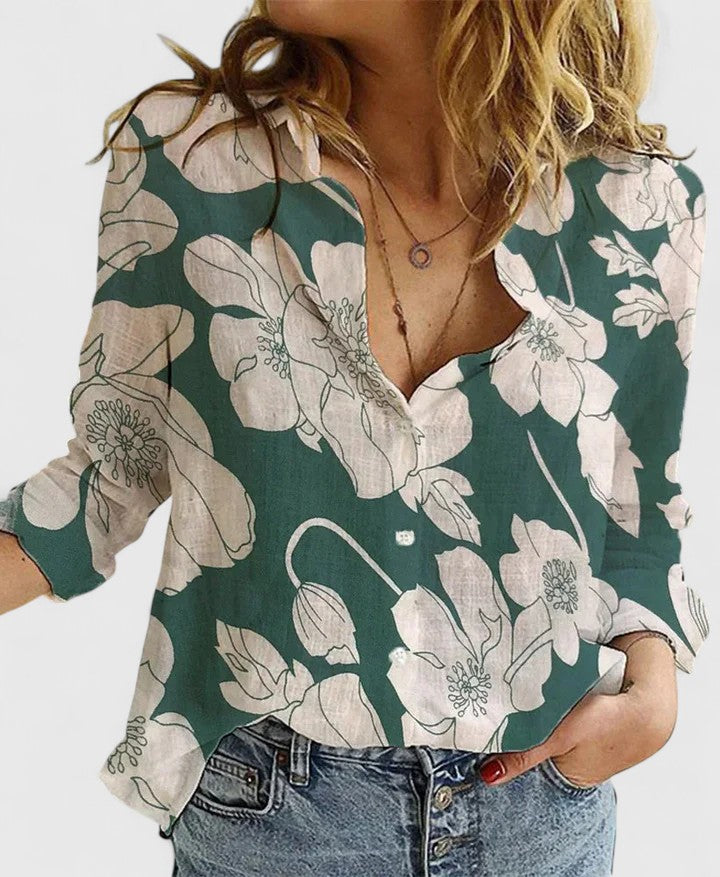 Mira | Elegante Camicia a Maniche Lunghe con Scollo a V per Ogni Occasione 9