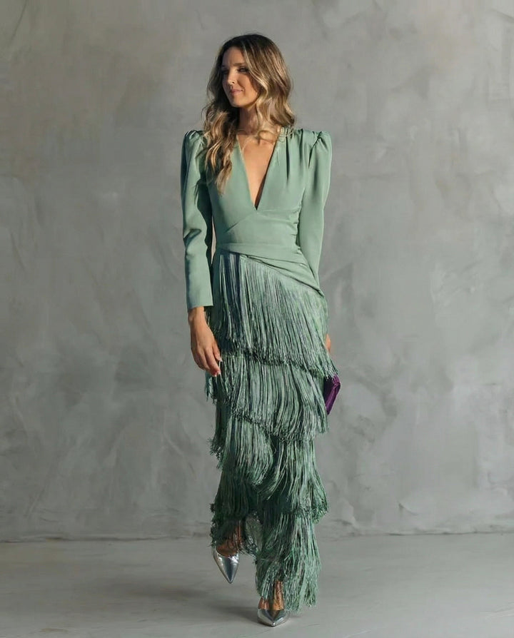 Mira | Elegante e Comodo Maxi Abito da Donna con Scollo a V 0