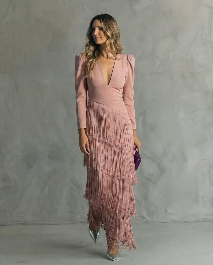 Mira | Elegante e Comodo Maxi Abito da Donna con Scollo a V 2