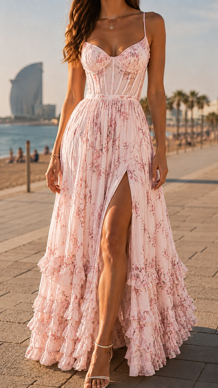 Mira | Elegante e Fluido Maxi Abito da Donna con Fantasia Floreale 1