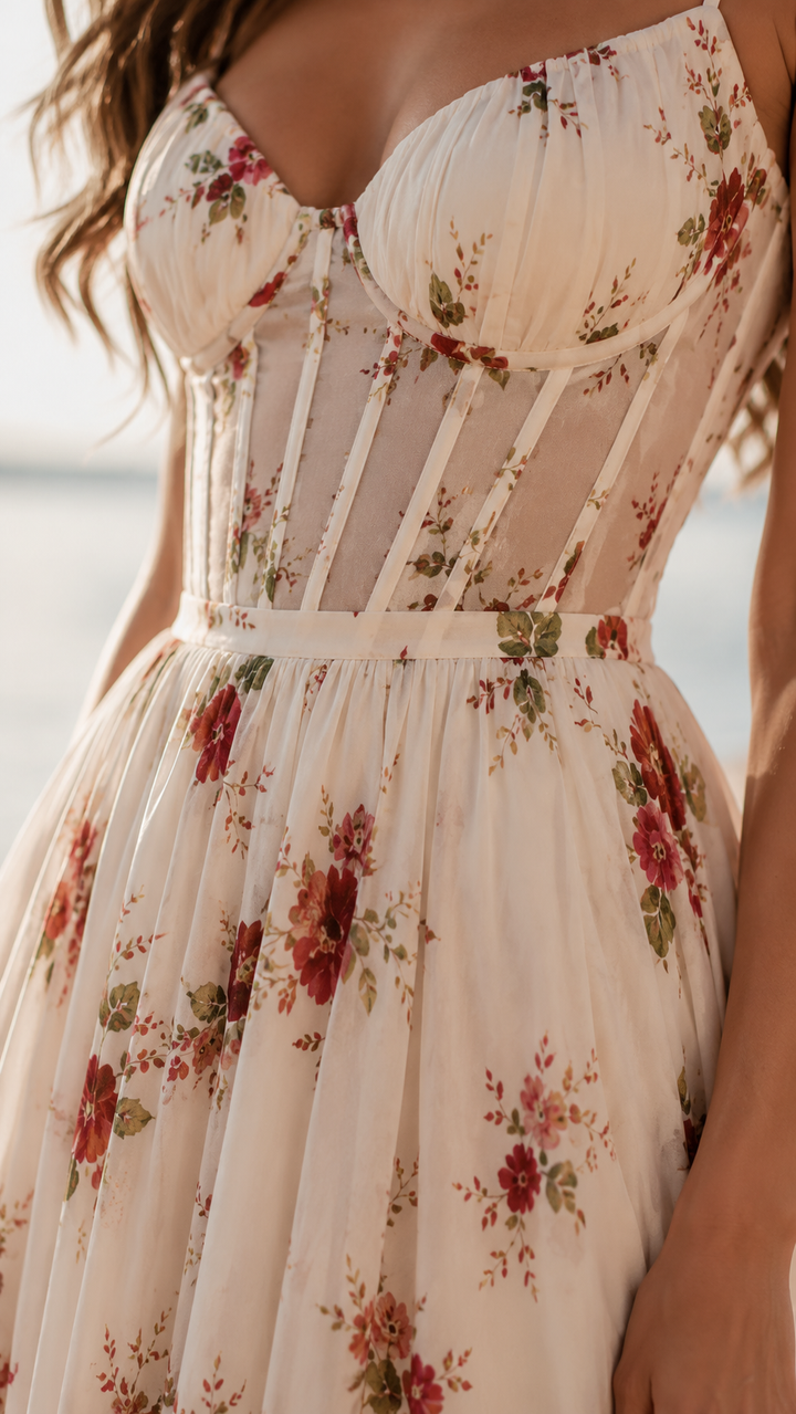 Mira | Elegante e Fluido Maxi Abito da Donna con Fantasia Floreale 4