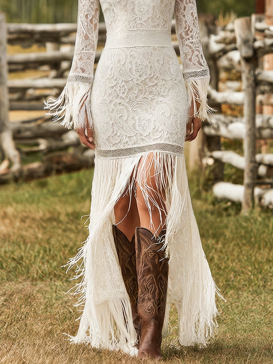 Mira | Elegante e Romantico Maxi Abito da Donna con Scollo a V 6