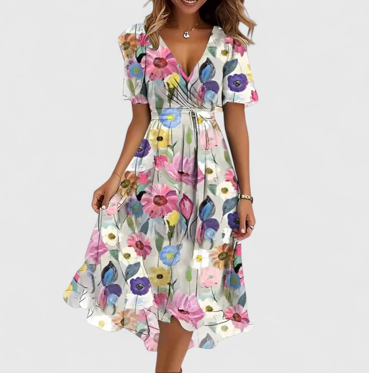Mirella | Elegante Abito Corto Floreale per Occasioni Speciali 5