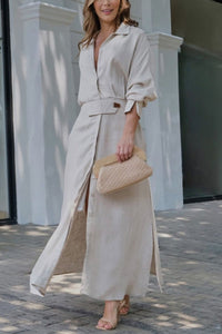 Sofia | Maxi abito a camicia strutturato ed elegante