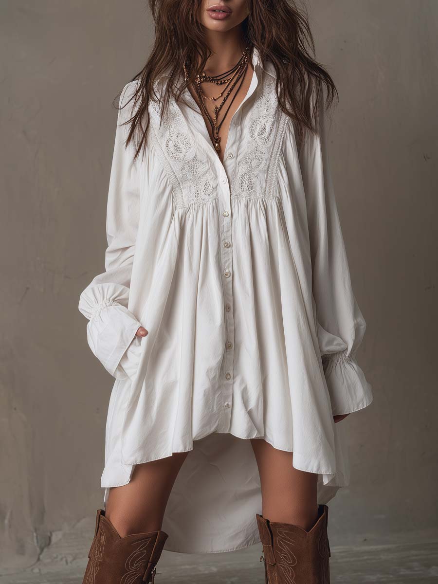 Mirella | Elegante Mini Abito Donna in Pizzo con Maniche Lunghe - Vestito Cerimonia e Occasioni Speciali 0