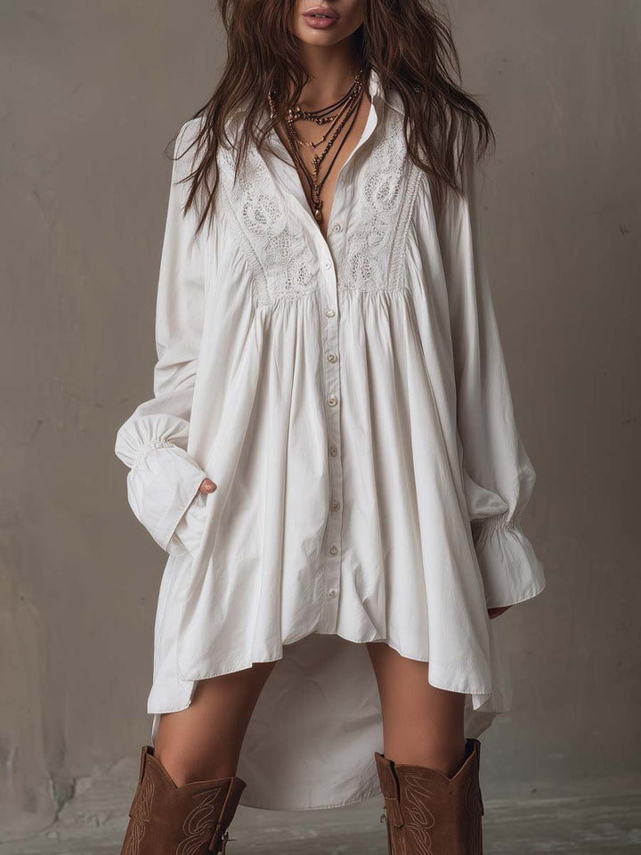 Mirella | Elegante Mini Abito Donna in Pizzo con Maniche Lunghe - Vestito Cerimonia e Occasioni Speciali 0