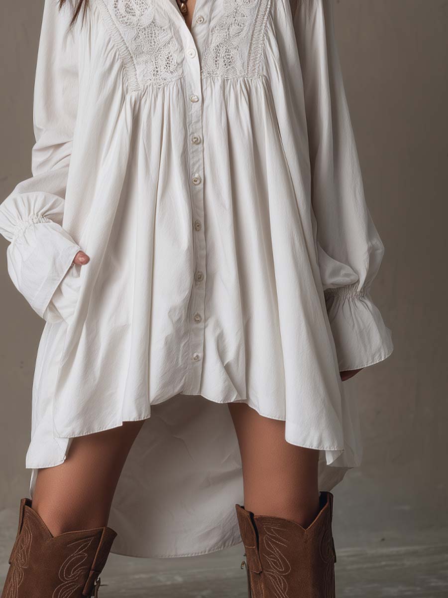 Mirella | Elegante Mini Abito Donna in Pizzo con Maniche Lunghe - Vestito Cerimonia e Occasioni Speciali 3