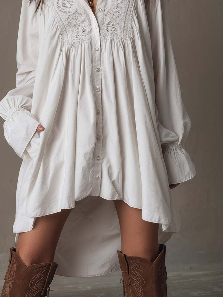 Mirella | Elegante Mini Abito Donna in Pizzo con Maniche Lunghe - Vestito Cerimonia e Occasioni Speciali 3