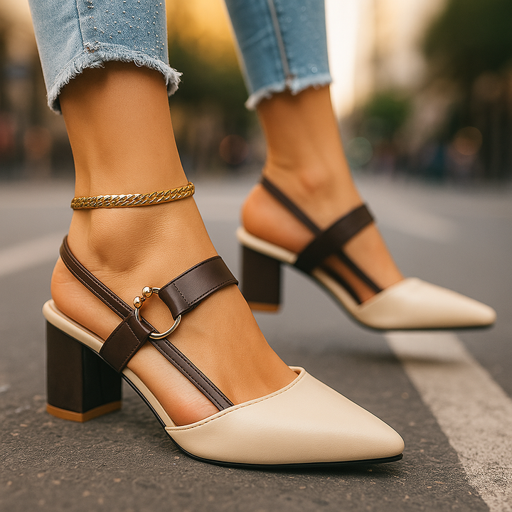 Mirella | Eleganti Scarpe con Tacco Comode in Pelle Premium 0