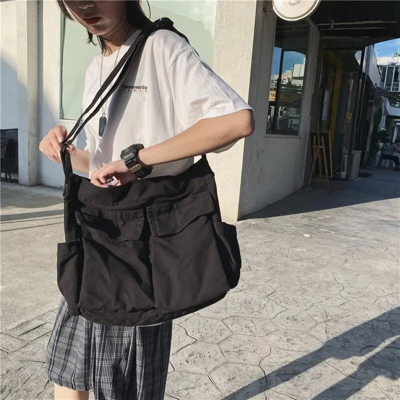 Nele | Ampia borsa tote in tela con molteplici tasche 1