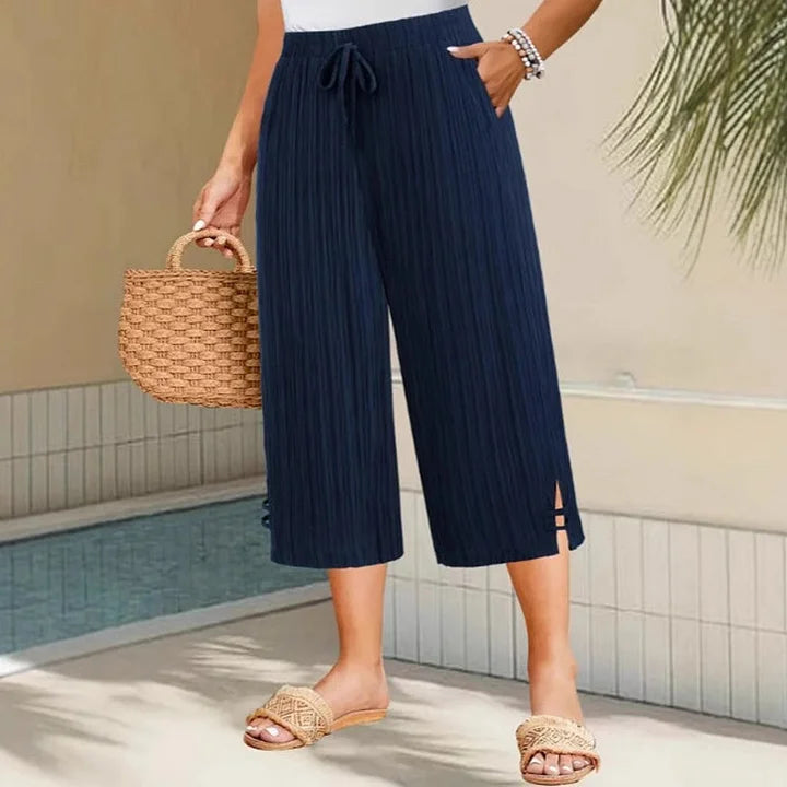 Nero | Eleganti e Rilassati Pantaloni Uomo a Pieghe, Con Spacchi Laterali e Cintura Flessibile 6