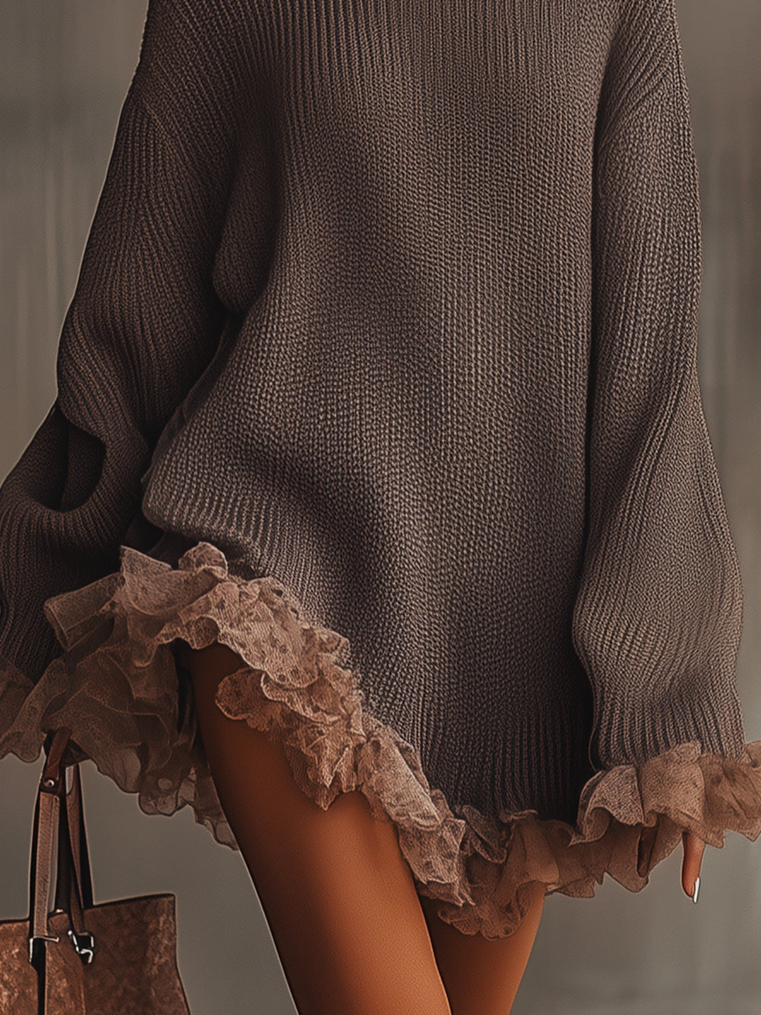 Nina | Elegante Abito Donna in Maglia con Volant – Caldo e Versatile per Ogni Occasione 1
