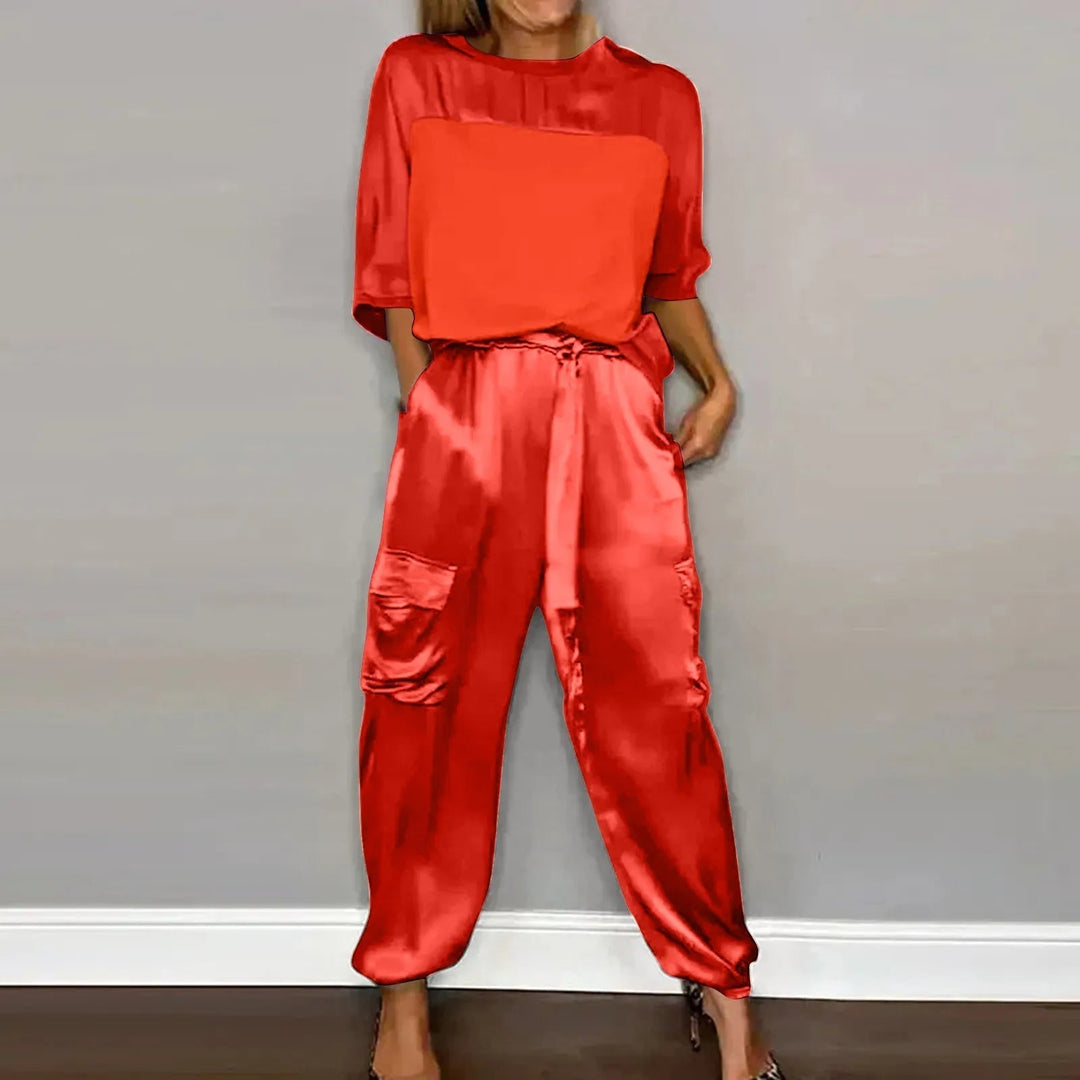 Nora | Elegante e Fluido Set in Raso da Donna 2