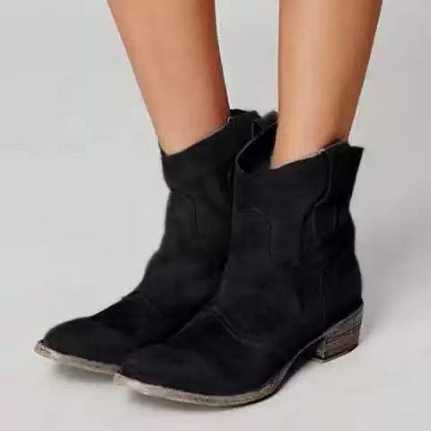 Nubri | Eleganti Stivaletti Donna in Pelle Scamosciata con Tacco Larghezza Stabilità 2
