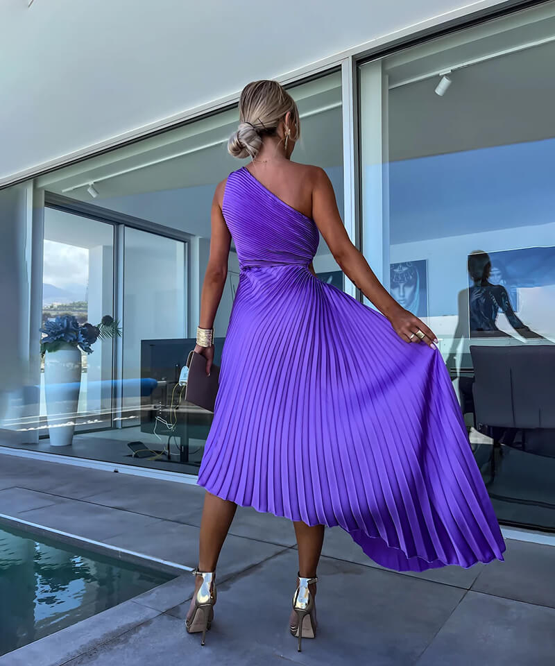Olivia | Abito da Cerimonia Monospalla Elegante Midi Femminile 4
