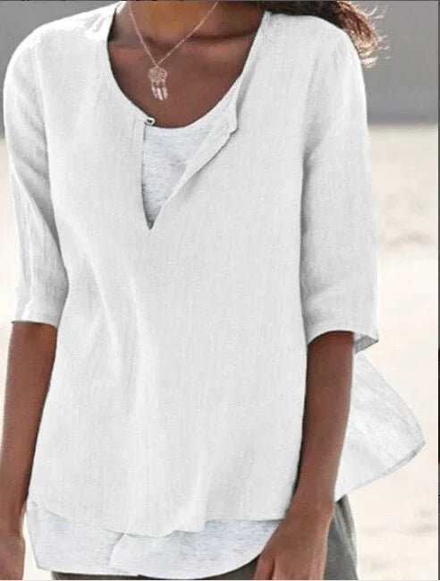 Olivia | Elegante Camicia Lino Donna – Confortevole e Versatile per Ogni Occasione 1