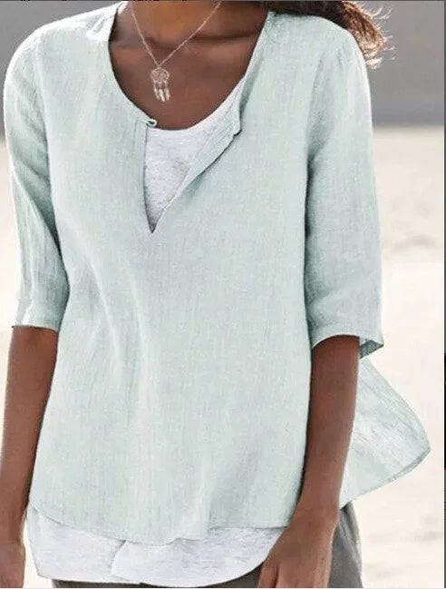 Olivia | Elegante Camicia Lino Donna – Confortevole e Versatile per Ogni Occasione 4