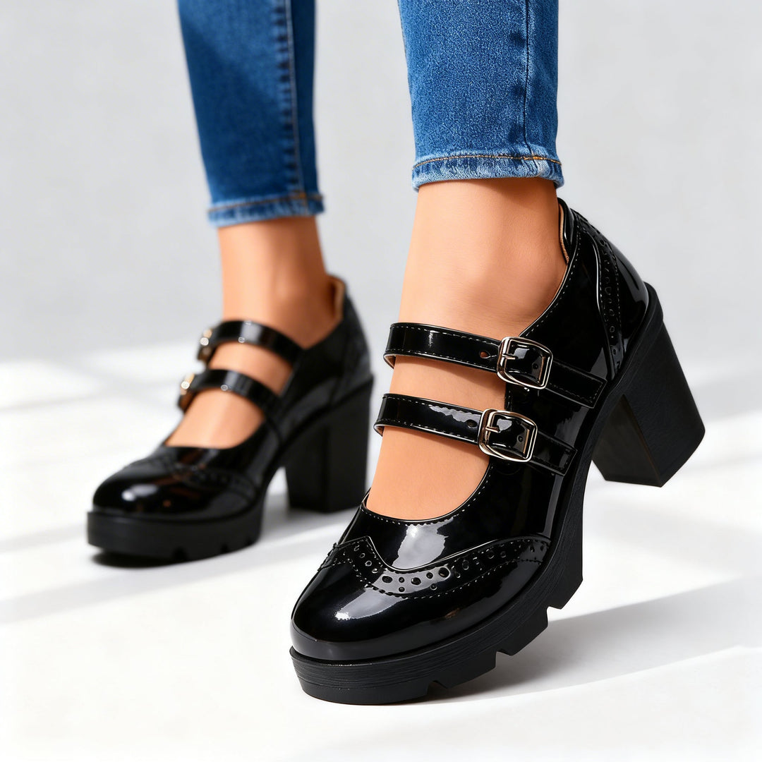 Olivia | Mary Jane Tacco Largo Elegante Comfort Versatile 0