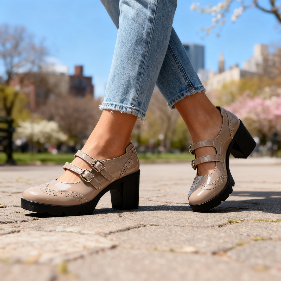 Olivia | Mary Jane Tacco Largo Elegante Comfort Versatile 2