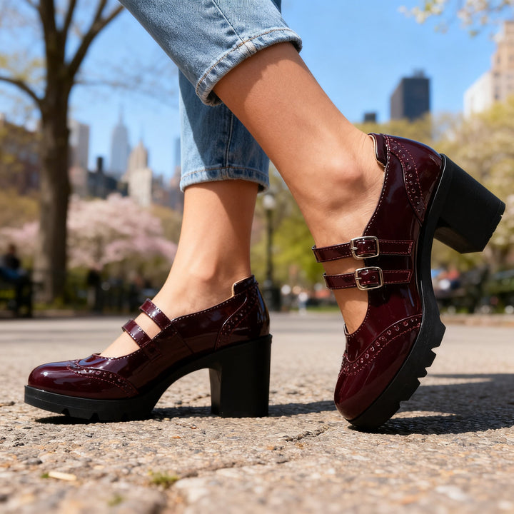 Olivia | Mary Jane Tacco Largo Elegante Comfort Versatile 3