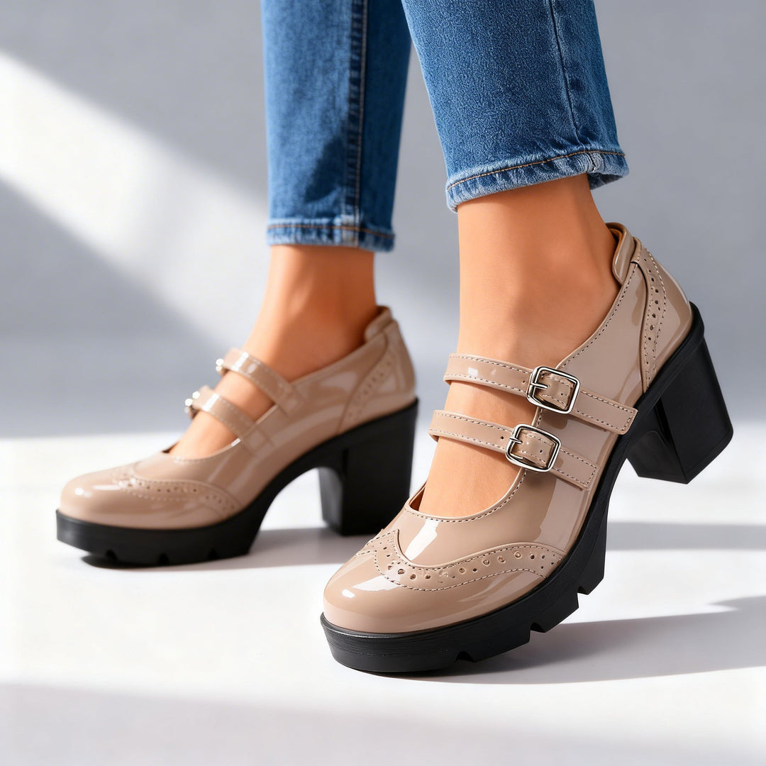 Olivia | Mary Jane Tacco Largo Elegante Comfort Versatile 4