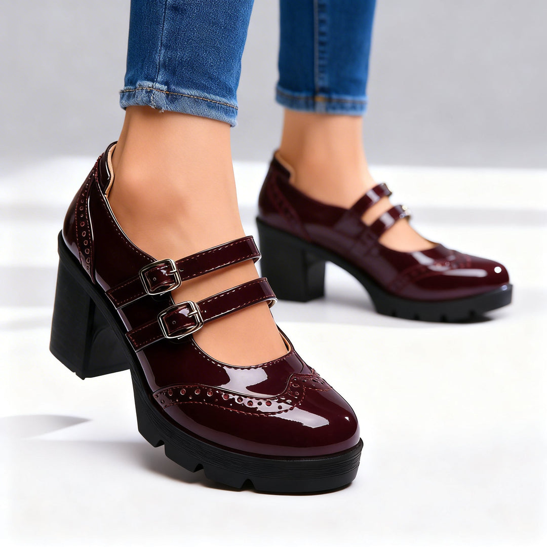 Olivia | Mary Jane Tacco Largo Elegante Comfort Versatile 5