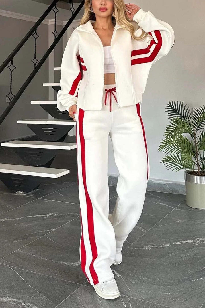 Oriana | Comodo e Sportivo Set di Tute per Donne - Giacca con Zip e Pantaloni Larghi 0